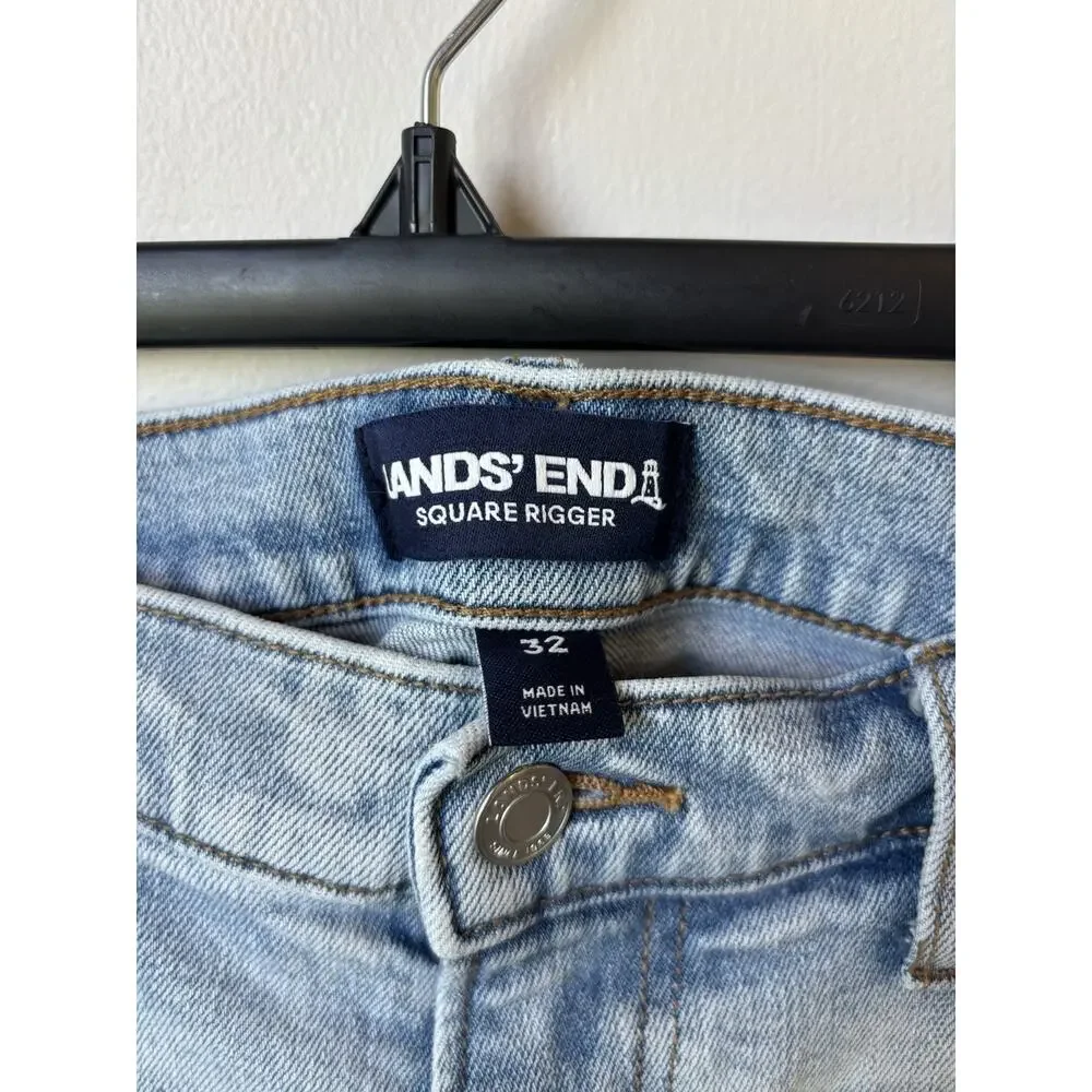 Lands End Square Rigger Mens Light wash Jeans Size 32
